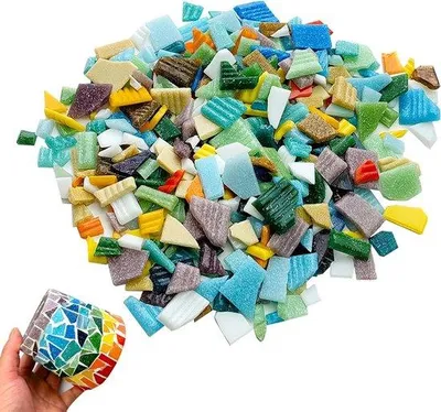 Produktbild von Mosaikstein DIY Glasstücke bunt 250g