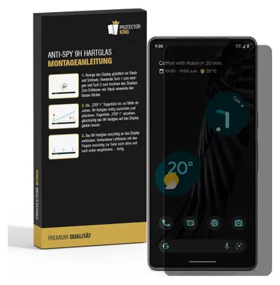 A product box for a screen protector and the screen protector applied to a smartphone.
