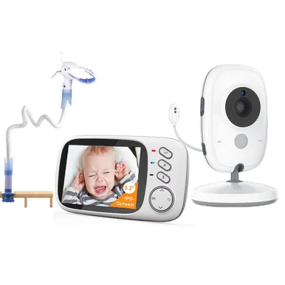 Produktbild von Babyphone mit Halterung, 3.2'' Baby Monitor Video, Babyfon mit Kamera mit VOX, Gegensprechfunktion, Nachtsicht, Digitalzoom, Temperaturüberwachung