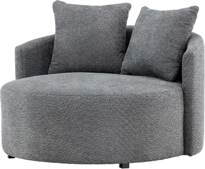 Produktbild von FURNLUX Sessel Kelso Grau Und Schwarz 110cm / Hauptfarbe: Grau / Abmessungen: 110 x 110 x 72 cm