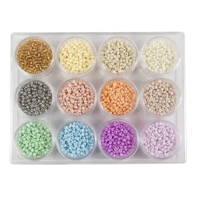 Produktbild von Creativ Company Rocailles Glasperlen Set Pastellfarben 3 mm 12x17g
