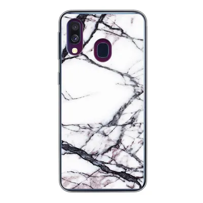 Produktbild von MuchoWow® Handyhülle Schutzhülle Hülle für Samsung Galaxy A40 Marmor - Weiß - Stein Silikon Softcase Handy Hülle - Handy-Tasche
