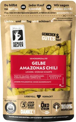 Produktbild von Amazonas Chili gelb, ganz, scharfe getrocknete Chili, 25g