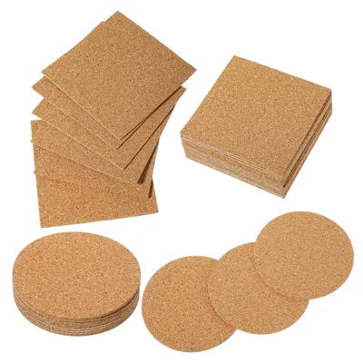 20 selbstklebende Korkuntersetzer, 10 cm, braun, 2 mm