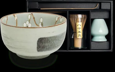 Produktbild von Matcha Set 4 tlg. Original japanische Matcha Schale mit Besen & Löffel