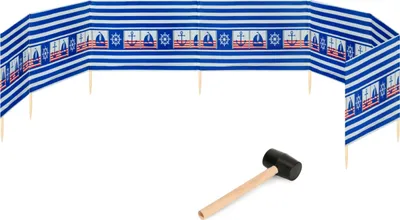 Produktbild von Garronda Strand Windschutz Sichtschutz 10m lang plus Gummihammer GAEX001