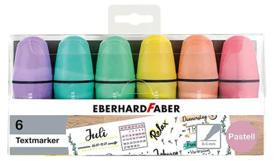 Immagine prodotto di EBERHARD FABER 551403 6 EBERHARD FABER pastell Mini Textmarker farbsortiert