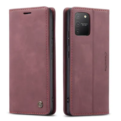 Obrázek produktu pro Galaxy S10 Lite Pouzdro, RetroPolyuretanKožené Pouzdro, Kapsy na Karty, Magnetické Uzavírání, Pouzdro s Funkcí Stojánku pro Samsung Galaxy S10 Lite červené