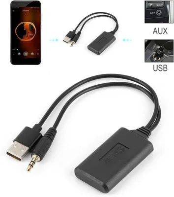 Image de Adaptateur Bluetooth AUX pour voiture, récepteur Bluetooth sans fil 3,5 mm, adaptateur émetteur Bluetooth, Audio 5.0, compatible avec les modèles équipés d'une prise AUX