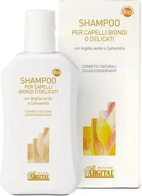 Produktbild von Argital Aufhellendes Shampoo für blondes und feines Haar mit Kamille und grünem Ton BIO 250 ml