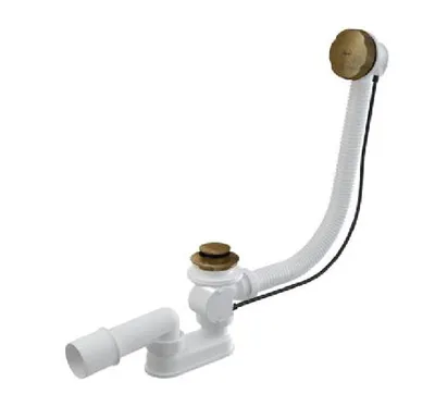 Obrázek produktu pro Alcadrain Odtokové soupravy - Vanová odtoková a přepadová souprava, délka 800 mm, bronz antic A55ANTIC-80