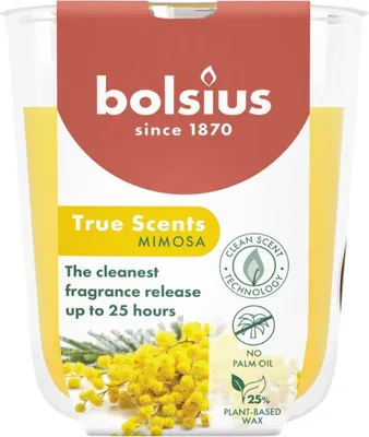 Produktbild von Bolsius Duftkerze True Scents Mimose 8 cm im Glas