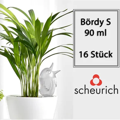 Zdjęcie produktu dla Dozownik wody Scheurich Bördy S | 16 sztuk | Pojemność: 90 ml | Mała kula do nawadniania z ceramiczną podstawą | Pojemnik na wodę dla roślin i kwiatów, wykonany z terakoty