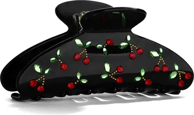 Produktbild von Schwarze Kirschdekor Haarklammer mit Strasssteinen für Damen