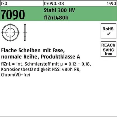 Produktbild von Reyher  Scheiben ISO7090 6(6,4x12x1,6) HV, flZn (1000 Stück)
