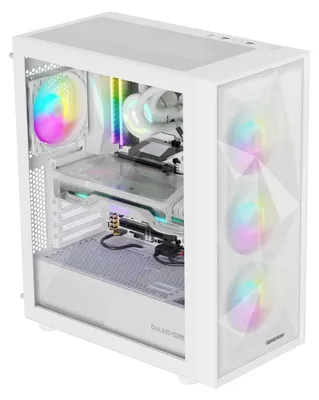 Zdjęcie produktu dla GENESIS Diaxid 605 ARGB, Midi Tower, PC, Biały, ATX, micro ATX, Mini-ATX, ABS, Stal, Szkło hartowane, Gaming