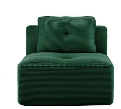 Image de Canapé modulable Cordelia en velours, sans accoudoirs, avec coussins, 90 x 104 x 83 cm, vert