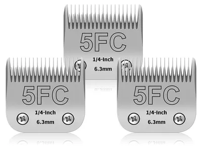 3 Hundepflege-Scherblätter 5FC Edelstahl, 6,3 mm