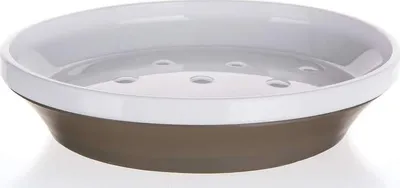 Produktbild von BRILLANZ Seifenschale Plastik Oval 12,8 x in 2,8 cm, weiß grau