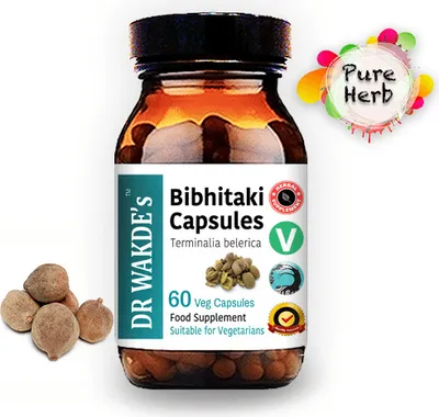 Produktbild von DR WAKDE'S Bibhitaki Kapseln (Beheda |Terminalia belerica)|60 Vegi Caps|Ayurveda-Supplement|Vegan| 100% Kräuter|Mengenrabatte|Am selben Tag Versand