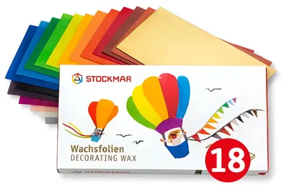 Wachsfolie 20x10 cm, 18 Farben, Bastel-Set