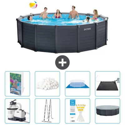 Produktbild von Graphite Panel Pool Rund - 478x124 cm - 9-teilig  S534