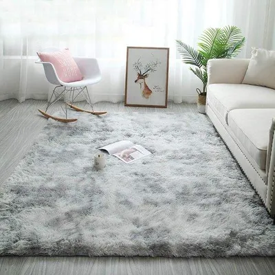 Produktbild von Unyqoos® Weicher Hochflor-Teppich – langfloriger Wohnteppich, rutschfest mit Kunststoffnoppen, pflegeleicht, waschbar bis 30°C, ideal für Wohn-/Schlaf- & Kinderzimmer