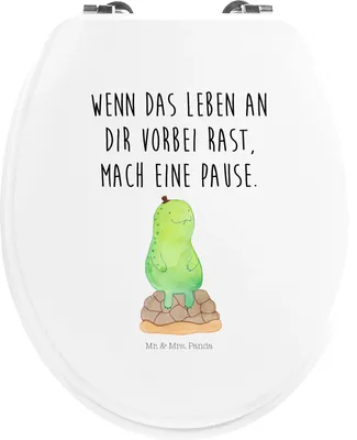 Produktbild von Mr. & Mrs. Panda WC Sitz Schildkröte Pause - Weiß - Geschenk, Klodeckel, Toilettendeckel, Brille, Klobrille, Achtsam, klo deckel, Panzer, Achtsamkeit, WC-Sitz, Entspannen