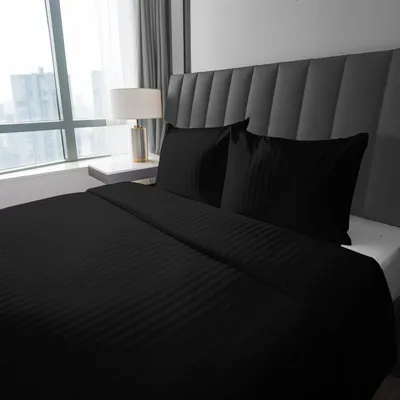 Obrázek produktu pro Saténové povlečení Deco4Home | 180x200 cm | bavlna | černá