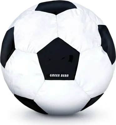 Produktbild von Green Bean Fußball-Sitzsack 110cm mit 300 Liter EPS Perlen Füllung - ideal für Kinder & Erwachsene - Weiß/Schwarz