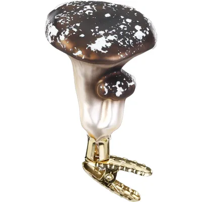 Produktbild von Christbaumschmuck Pfifferlinge Pilze auf Clip Glas 7cm braun, 1 Stück