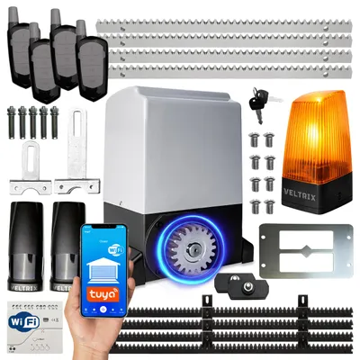 Produktbild von Antrieb für SCHIEBETOR SET 800 kg + 4 Fernbedienungen + LED-Leuchte + WLAN