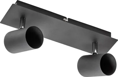 Produktbild von GTV - Deckenleuchte VENETO | moderne Beleuchtung für Büros, Wohnungen und Räume |Deckenlampen Deckenleuchten | 2 x GU10 | Rund | Schwarz