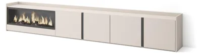 Produktbild von TV-Möbel Holzeffekt beige 315x35x50cm Kamin mit Feuereffekt XXL
