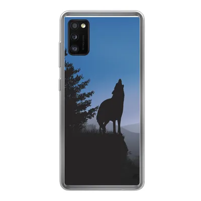 Produktbild von MuchoWow® Handyhülle Schutzhülle Hülle für Samsung Galaxy A41 Wolf - Bäume - Scherenschnitt Silikon Softcase Handy Hülle - Mobiltelefon