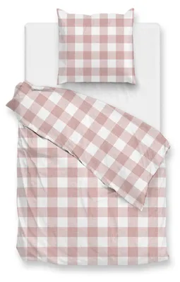 Produktbild von Zohome Quattro di Lino Bettbezug - 135x200 cm – 100% Baumwolle – Hochwertige Bettwäsche mit motiv – Weich - Atmungsaktiv und Hautfreundlich – inkl. 80x80 cm Kissenbezug – Rosa