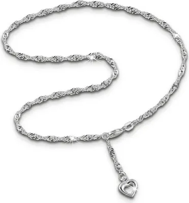 Produktbild von SilberDream 25cm Fußkette für Damen silber allergenfrei Herz Echt Silber D2SDF0345J