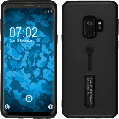 Produktbild von PhoneNatic Case kompatibel mit Samsung Galaxy S9 - Hülle schwarz Slingholder Case Hard-case Cover
