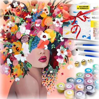 Produktbild von Malen nach Zahlen Bild auf Rahmen DIY Blumen Geburtstagsgeschenke Dekoration