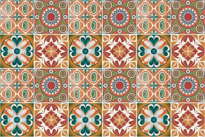 Produktbild von Fliesenaufkleber 10×10 cm – 24 Stück – Selbstklebend – Wasserfest – Pflegeleicht – Hitzebeständig – Für Küche & Bad – Orientalisch dekoriertes Mosaik