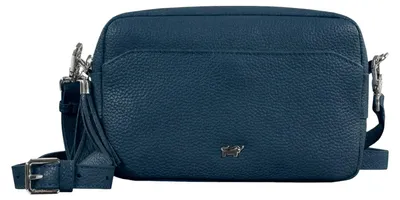 Image de Sac bandoulière HANNA, modèle box, couleur bleu, pour femmes - en cuir