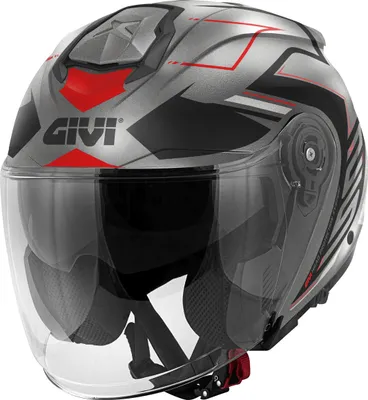 Produktbild von Jet Helm GIVI X25 Trace Matt Titan Schwarz Rot größe XS