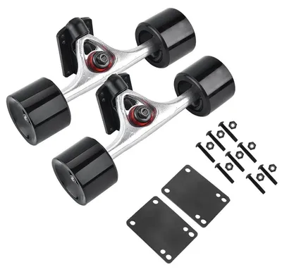 Produktbild von Longboard Skateboard Truck Combo Set 2 Stück mit Rädern Lagern und Hardware