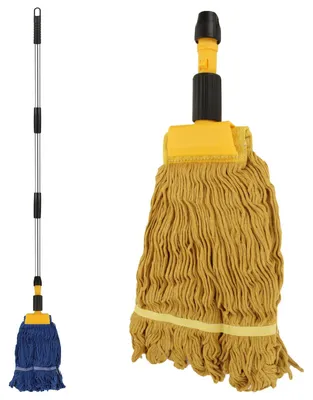Zdjęcie produktu dla Mop do podłóg z teleskopowym uchwytem o długości 163 cm, wytrzymały mop do czyszczenia podłóg