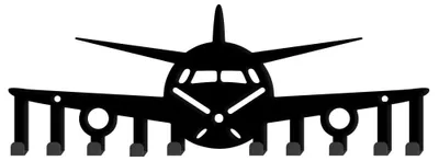 Produktbild von Omgoods – Metallischer Schlüsselhalter in Flugzeugform mit 10 Haken – Wandmontage-Organizer