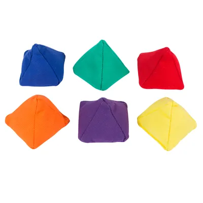 Produktbild von Spordas Pyramiden-Bohnensäckchen Set aus 6 bunten Beanbags