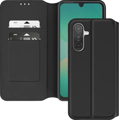 Produktbild von Avizar, Klapphülle für Samsung Galaxy A26 mit Kartenfach und Videoständer, Schwarz