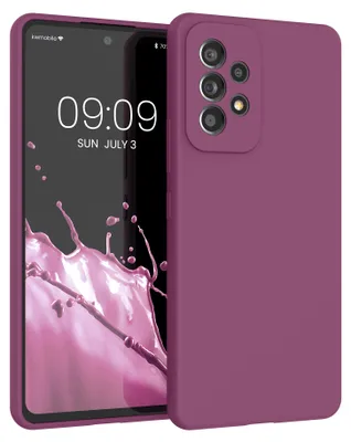 Produktbild von kwmobile Handyhülle für Samsung Galaxy A53 5G Hülle - Case Silikon - Kabelloses Laden - Schutzhülle Cover in Magenta Lila