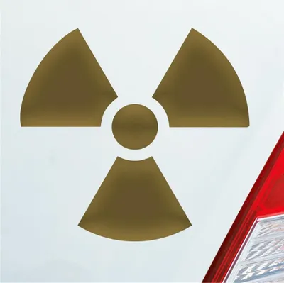 Produktbild von Auto Aufkleber Atom Radioaktivität Atomkraft Nuklear 10x10 cm Gold Sticker Heckscheibenaufkleber