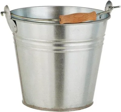Produktbild von Dekorative Eimer - Zinktopf mit verstärktem Handgriff - 28x28x28 cm - Silber